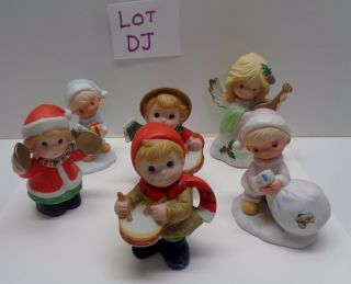 6 Vintage Homco Home Interiors Christmas Figurines 4 In Dj Musicians