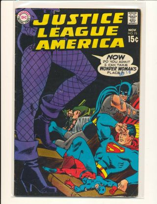Justice League Of America 75 - 1st Dinah Lance Black Canary Vg/fine Cond.