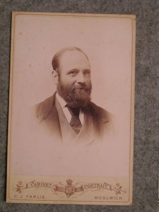 Victorian Cabinet Card - Gentleman Portrait - C.  J Farlie Woolwich