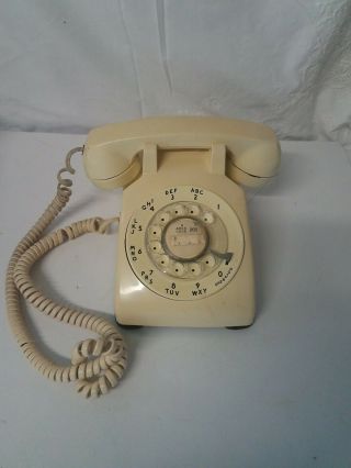 Vintage Bell System Desk Phone By Western Electric Ivory White.