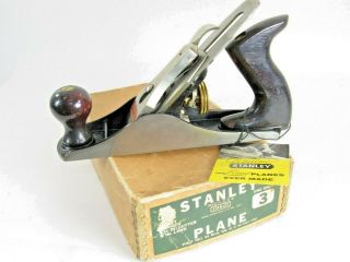 Minty Old Stock Stanley 3 Smooth Plane With Tag Made In Usa T5980