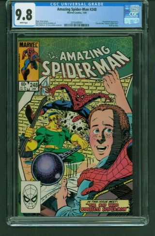 Spiderman 248 Cgc 9.  8 Nm - Mt White Pages Marvel 1984