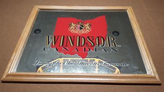Vintage Ohio Windsor Whiskey Mirror Sign Picture Imported Canadian Whiskey