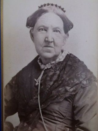 CDV Lovely Woman Fancy Comb Dated 1882 Shawl Brooch with Chain Worcester MA 2