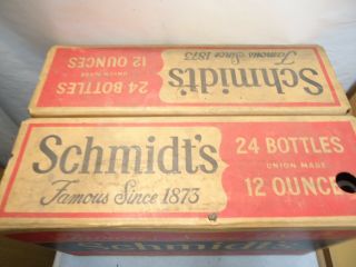 24 Schmidt ' s Brown Beer Bottles w/ Flip Top Case that are in good empty shape NR 3