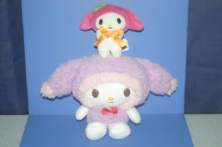 Sanrio My Melody Girls - Style Purple Plush Doll & Pink Mascot Doll 3.  6 " 5.  6 " Furyu