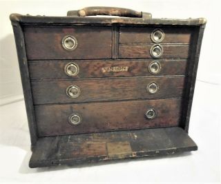 Very Old Union Tool Box Small Size Oak