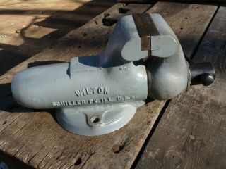 Wilton 43 Lb.  Hd Blacksmith/machinist Bench Vise W/4 " Jaws Dated 6/70 Vg