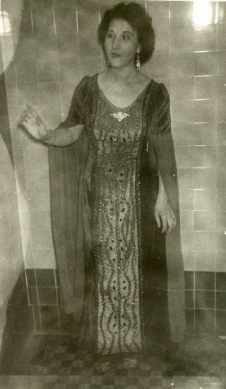 Q304 Vtg Photo Woman In Fancy Gown C Early 1900 