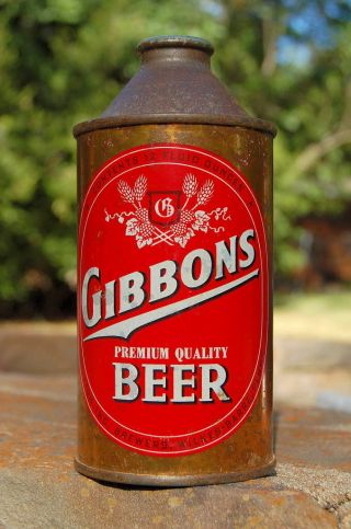 Gibbons Cone Top Beer Can Black Trim Version