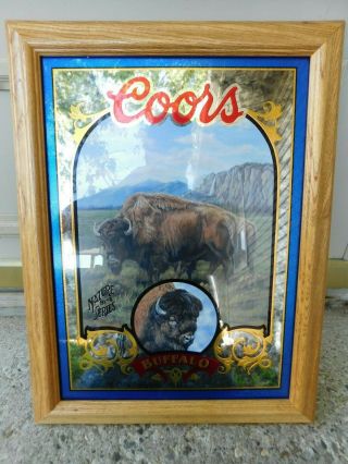 Gorgeous 1995 Coors American Buffalo Mirror Artist Susan Shea No.  4 Of 6