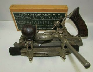 Stanley Sweetheart No.  45 Combination Plane With Full Box Cutters