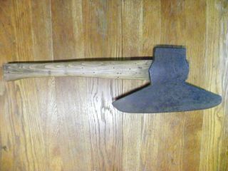 Large Hand Forged,  Iron Broad Axe With Maker 