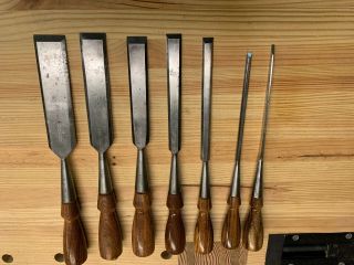 T.  H.  Witherby Chisel Set 1/8,  1/4,  1/2,  3/4,  1,  1 - 1/4,  1 - 1/2 Chechen Handles