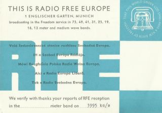 1968 Qsl: Radio Europe,  Munich,  West Germany - Brd