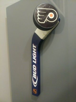 Philadelphia Flyers Bud Light Hockey Puck & Stick Beer Tap Handle