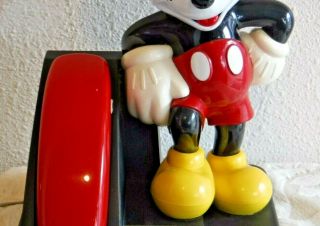 Disney Mickey Mouse AT&T Novelty Push Button Telephone with RED Handset 3