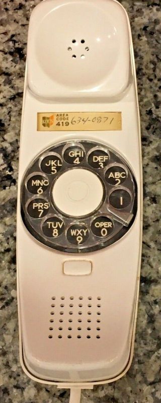 VTG 1978 STROMBERG CARLSON SLENDERET ROTARY PHONE WHITE DESK TELEPHONE RETRO 3