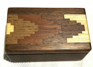 Vintage Douglas Stowe Inlay Wood Trinket Box Arkansas Ozarks Crafts Signed
