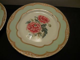 4 ANDREA by SADEK Plate WINTERTHUR Adaption Flower Theme Gold Accents Green 3