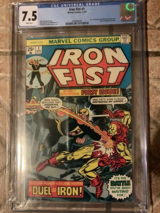Iron Fist 1 Cgc 7.  5 White Pages