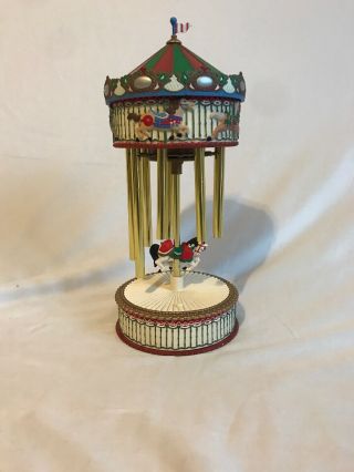 1999 Avon Christmas Holiday Carousel Horse & Musical Chimes 16” Tall X 7” Wide