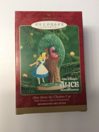 Hallmark 2000 Keepsake Ornament Alice Meets The Cheshire Cat Walt Disney Mib