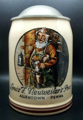 Neuweiler Tan Beer Mug Allentown Pa Made In Germany