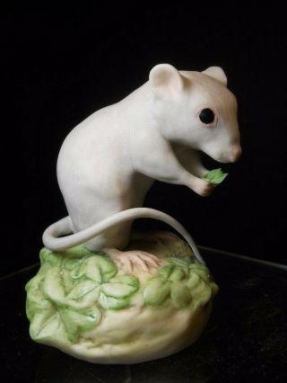 Cybis Porcelain Mouse Eating A Leaf Figurine Signed In Gold 1965 - 81