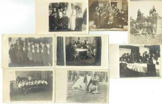 Judaica 8 Old Photos Of Poalei Zion Members In Uniform Poland 1925