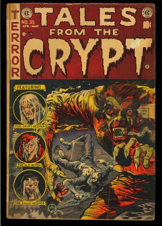 Tales From The Crypt 35 Pre - Code Golden Age Ec Horror Comic 1953 Gd,