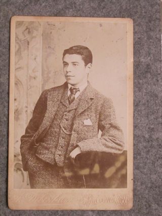 Victorian Cabinet Card - Gents Portrait - Debenham Of Sandown Isle Of Wight / Iow