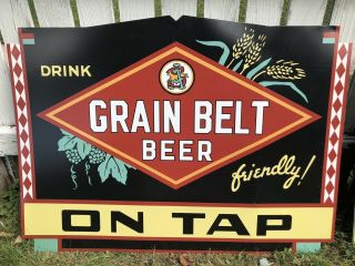Grain Belt Beer On Tap Diecut Tin Advertising Sign