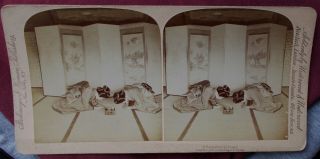 Antique C.  1890s Underwood Stereoview From Japan - A Salutation In Japan