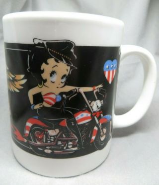 Betty Boop Motorcycle Mug Ceramic American Biker Chick 10 Oz Coffee Cup