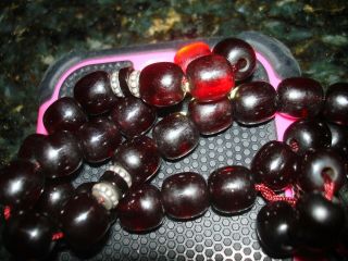 Antique Cherry Amber Bakelite Faturan Islamic Prayer Beads 1900s