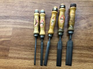 Vintage Bracht Wood Lathe tools set of 19 hand tools 2