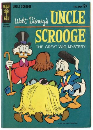 Uncle Scrooge 52 Vf/nm 9.  0 Off - White Pages Carl Barks Disney Gold Key 1964
