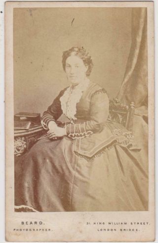 Small Cdv/cabinet Lady In Fashions Of The Day C1880/90s Beard London Number 6