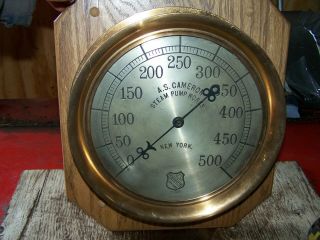 Old As Cameron Steam Pump Ashcroft 10 " Brass Pressure Gauge Steampunk