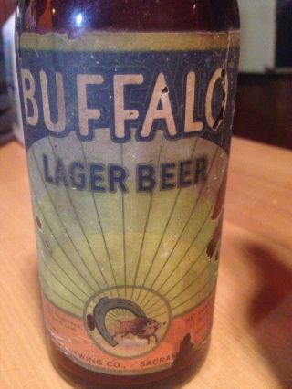 Buffalo Lager Beer Bottle.  Sacramento.