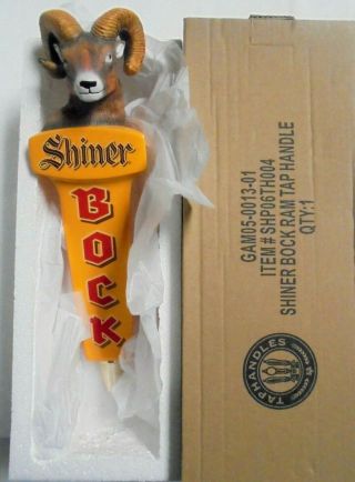 Shiner Bock Ram Beer Tap Handle Spoetzel Brewery Shiner,  Texas