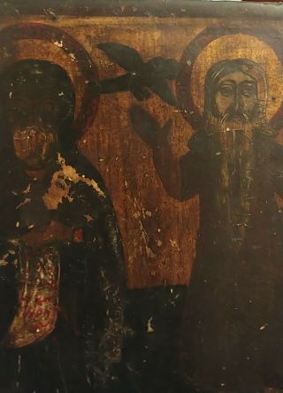 ANTIQUE HAND PAINTED GREEK ICON OF SELECTED SAINTS 2