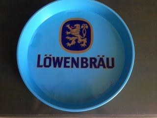 Vintage Lowenbrau Metal Serving Tray German Beer Rare