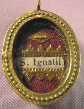 Antique Theca Case With A Relic Of St.  Ignatius Of Loyola.
