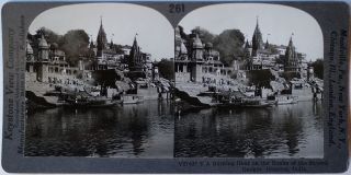 Keystone Stereoview The Sacred Ganges River,  India From The 1920’s 400 Card Set