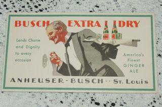 Prohibition Anheuser Busch Brewery Ginger Ale Adv Ink Blotter St Louis Mo