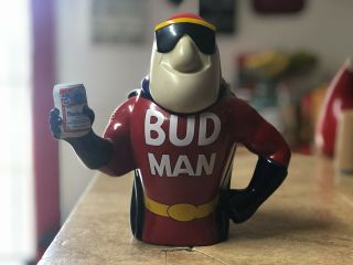 1993 Budweiser Bud Man Ceramic Beer Stein With Authenticity Certificate
