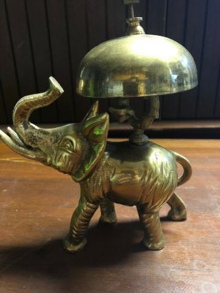 Brass Elephant Bell Ringer Hotel / Front Desk Vintage India?