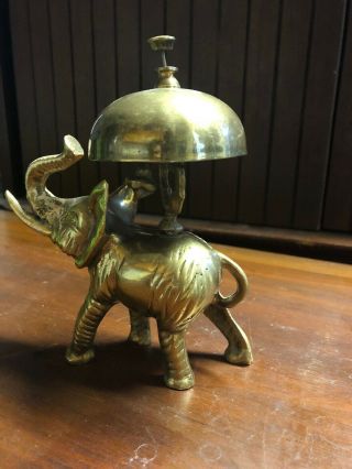 Brass Elephant Bell Ringer Hotel / Front Desk Vintage India? 2